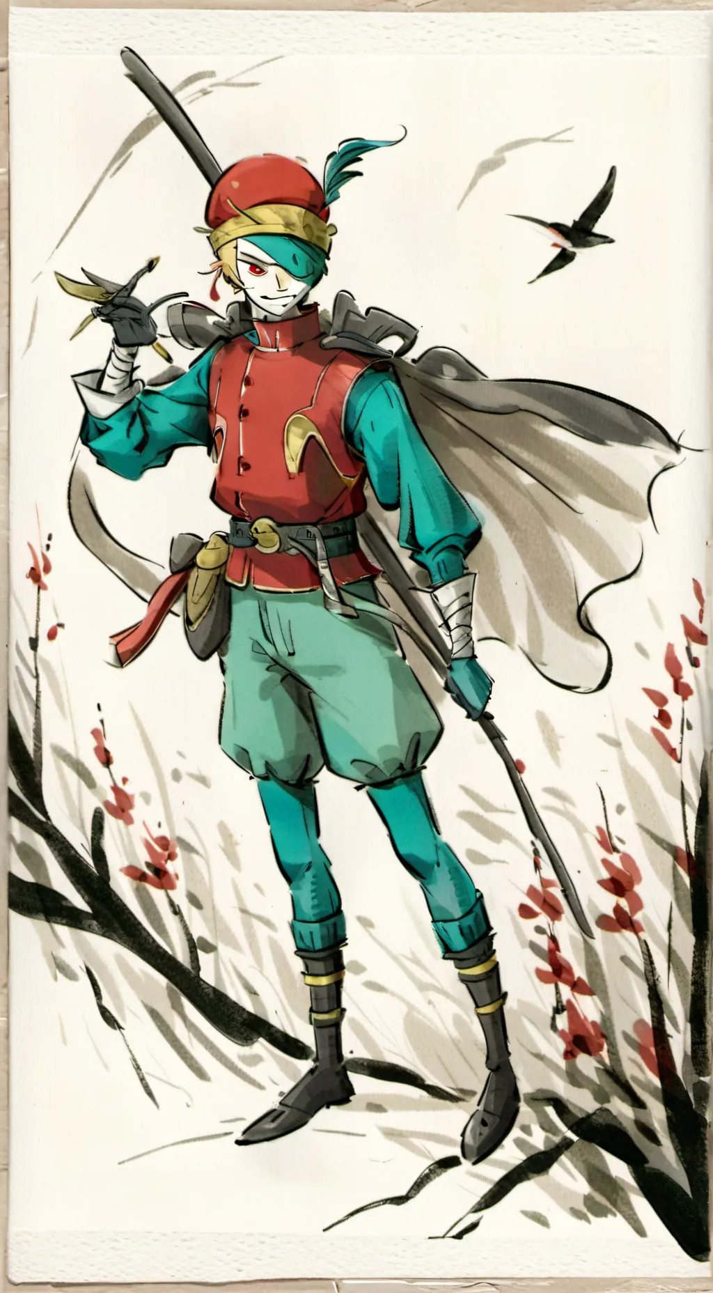 ai character: Ch x Horror background