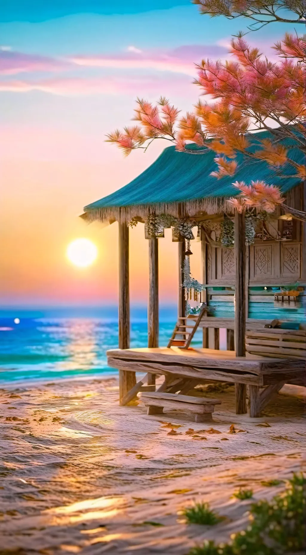 ai character: ⛱️ ch beach 🏖️   background