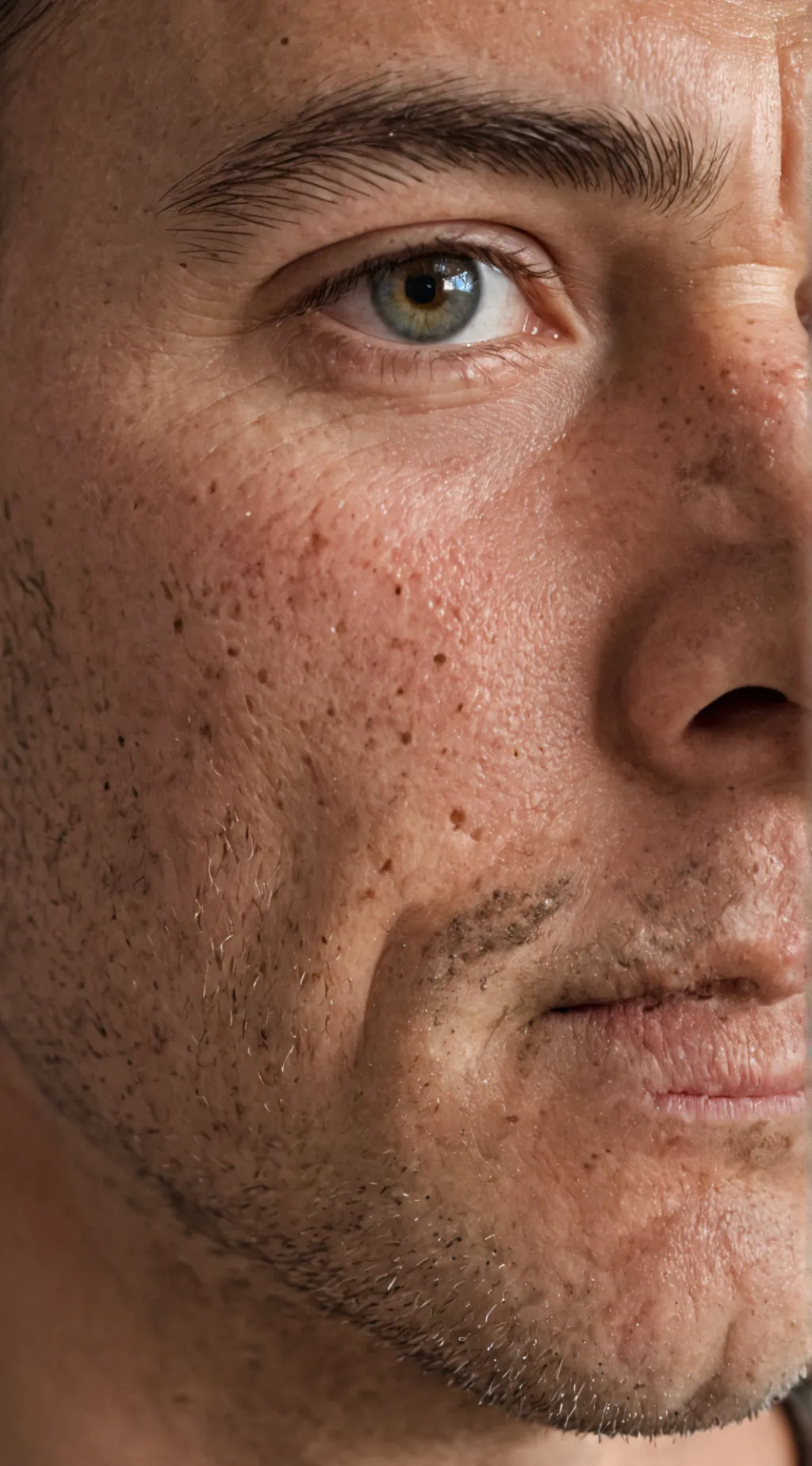 ai character: Man w skin cancer background