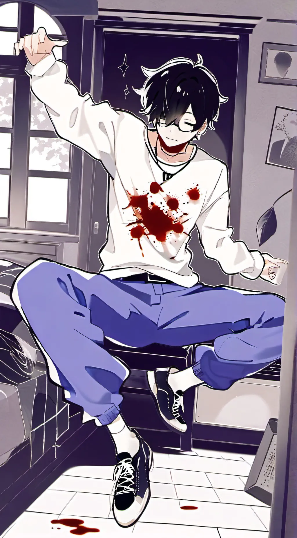 ai character: Gray background