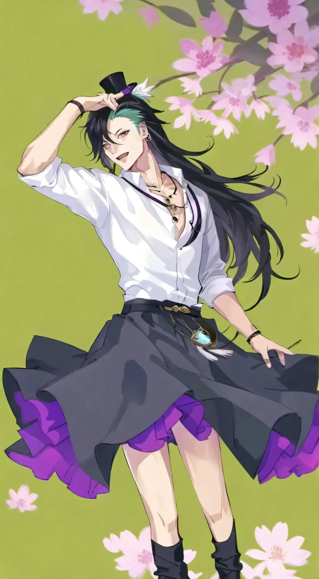 ai character: 💜💚~RICHY~💚💜 background