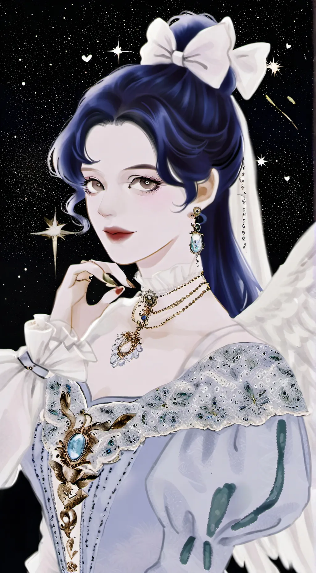 ai character: her little flower background