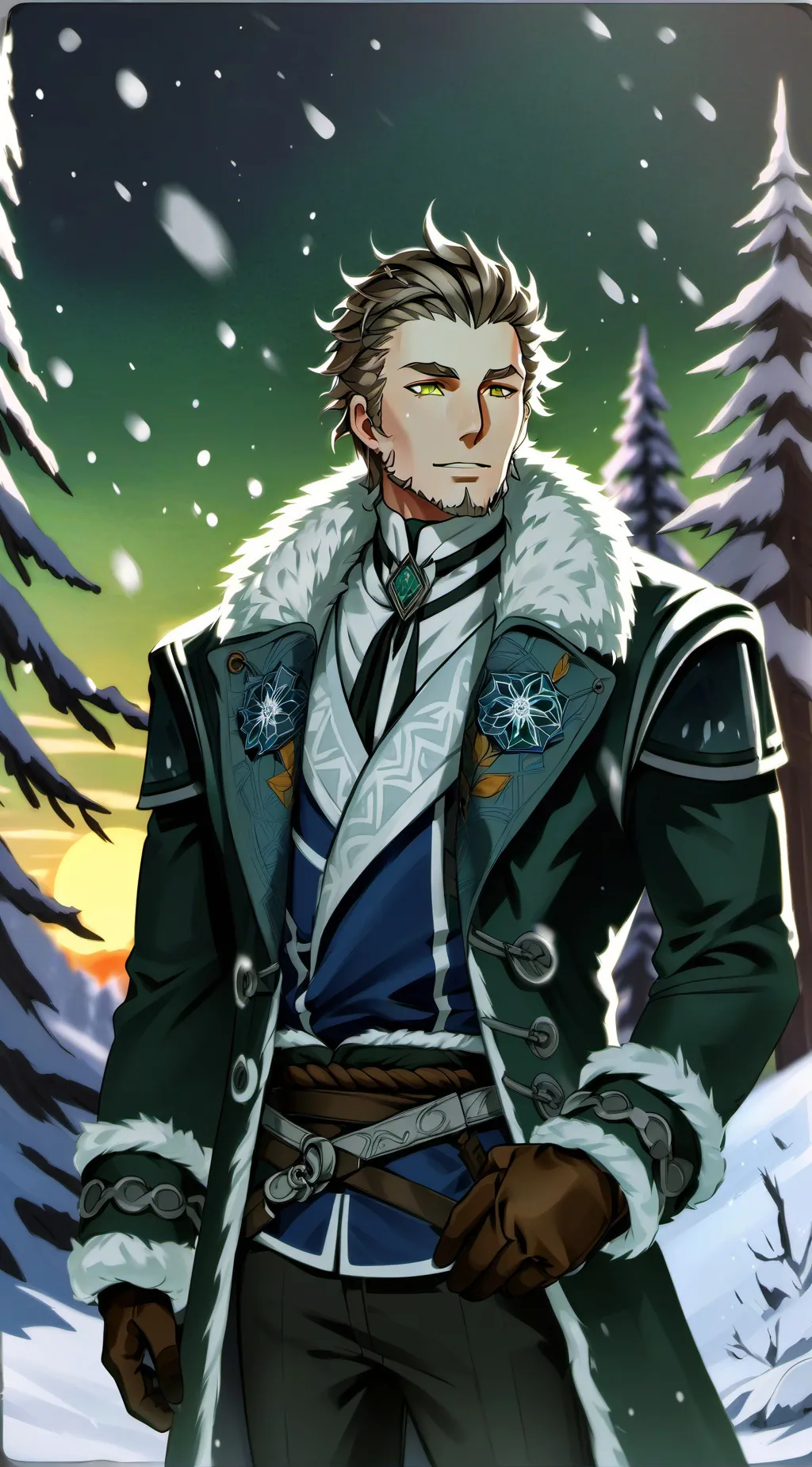 ai character: lost in the woods background