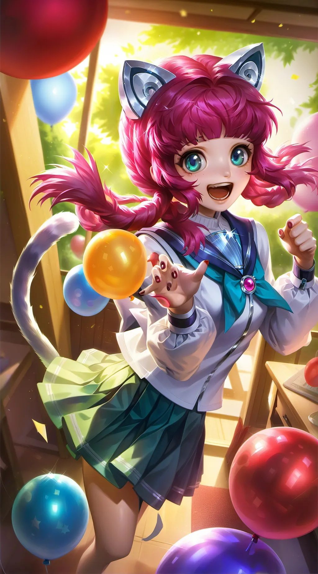 ai character: Kawaii Yarn Spirit background