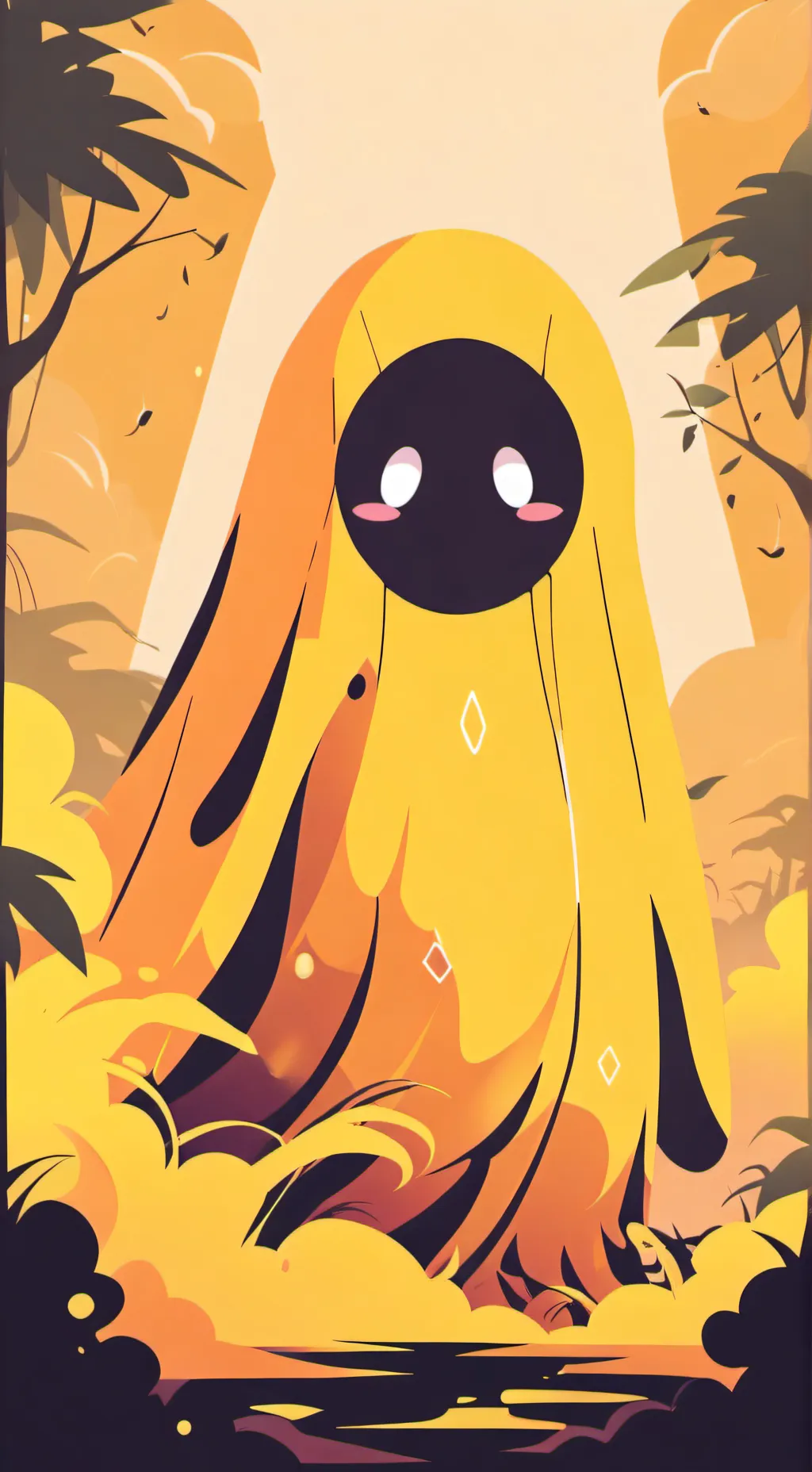 ai character: Banana ghost  background