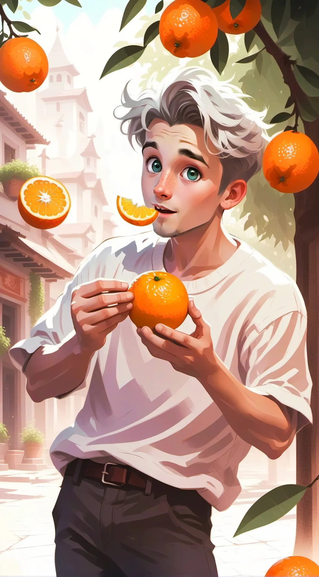 ai character: mr orange man background