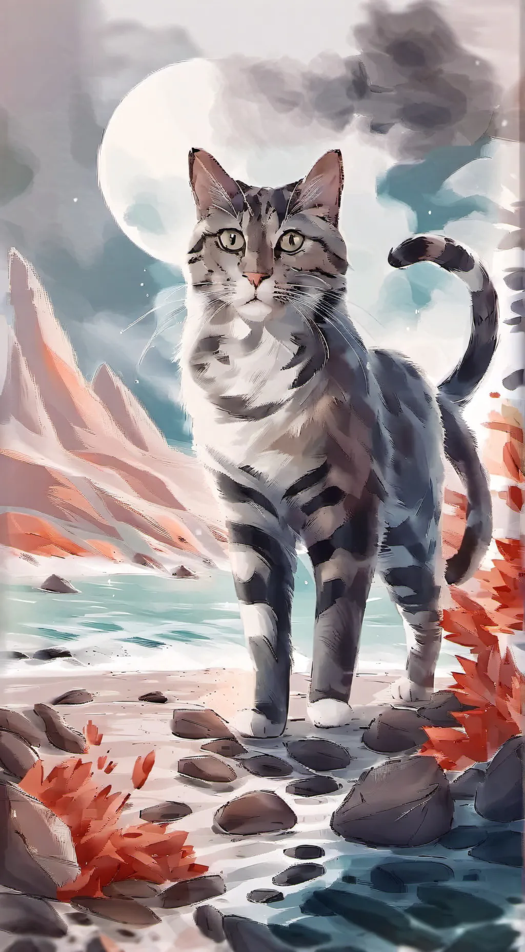 ai character: Müslim cat  background