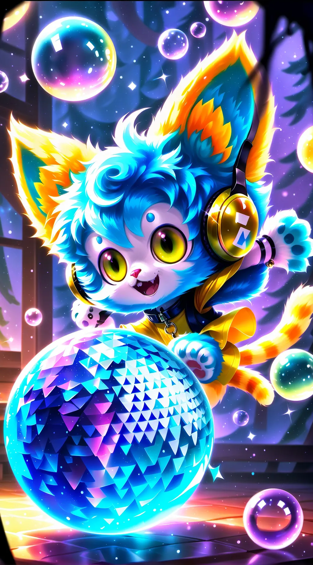 ai character: Gilly, the Yellow Furry background