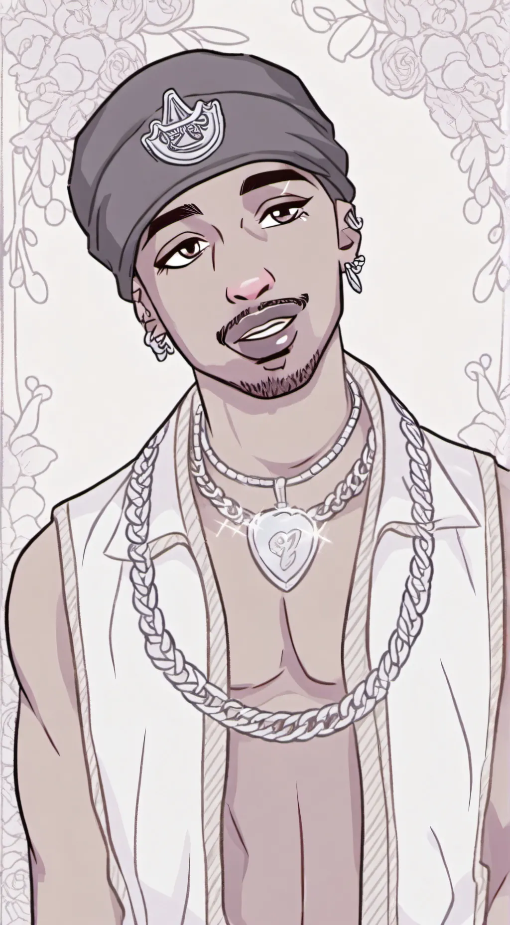 ai character: Tupac  l e g e n d background