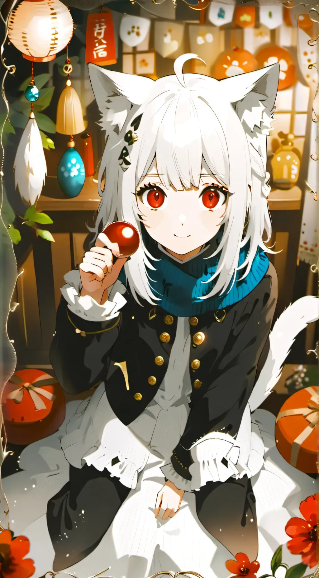 ai character: Whisker the White Playful Spirit background