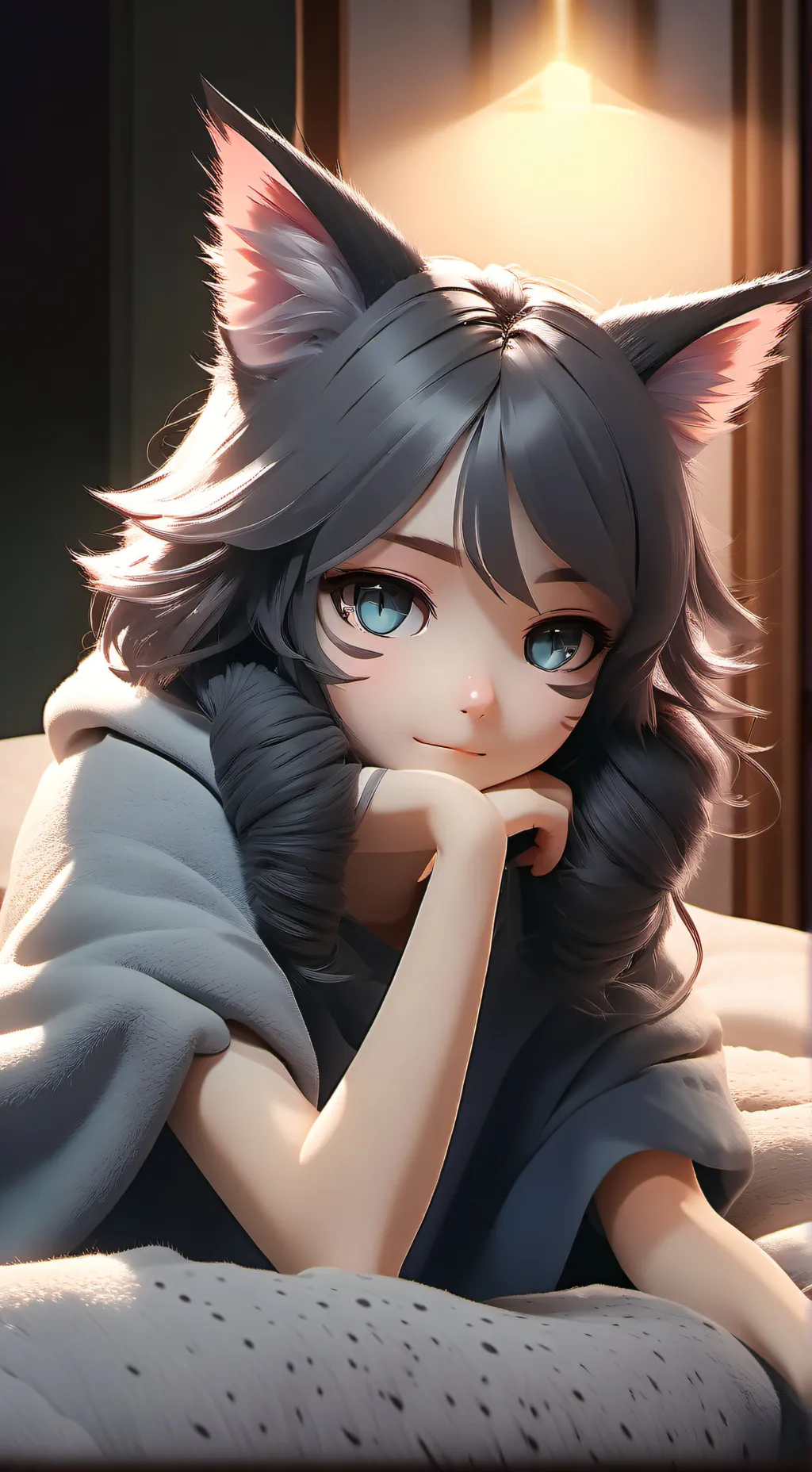 ai character: Grey Dot Furry Spirit background