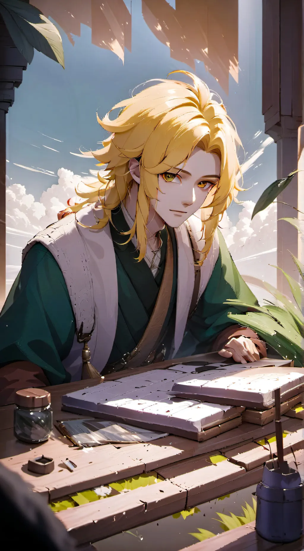 ai character: 💛~Pure vanilla~💙 background