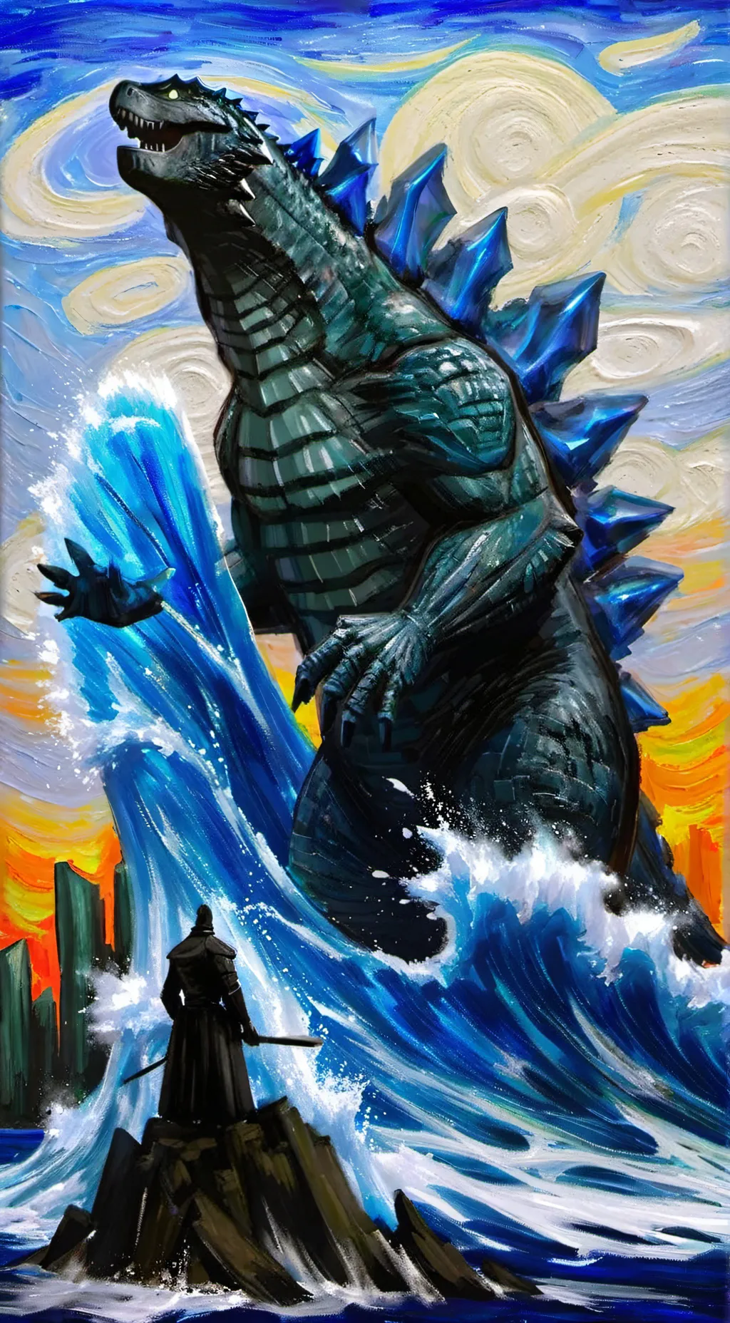 ai character: Kaiju craft background