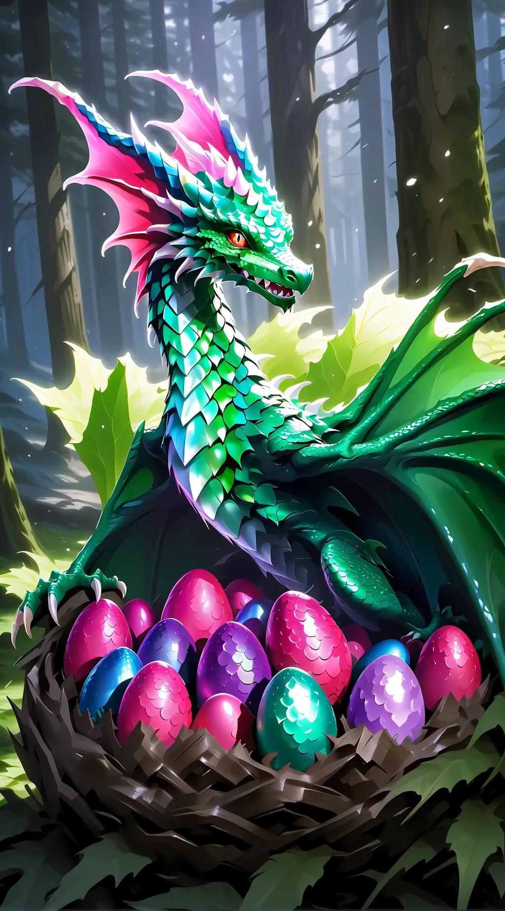 ai character: mama dragon  background