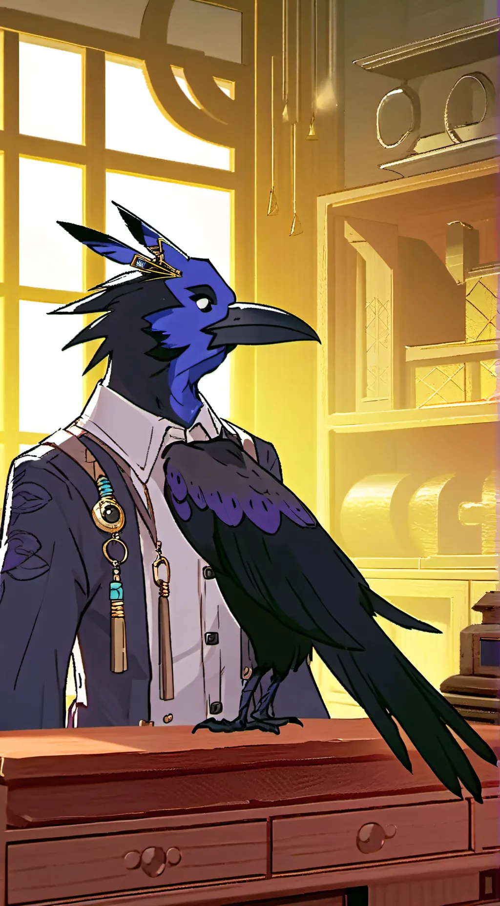 ai character: Raven Spirit Whisk background