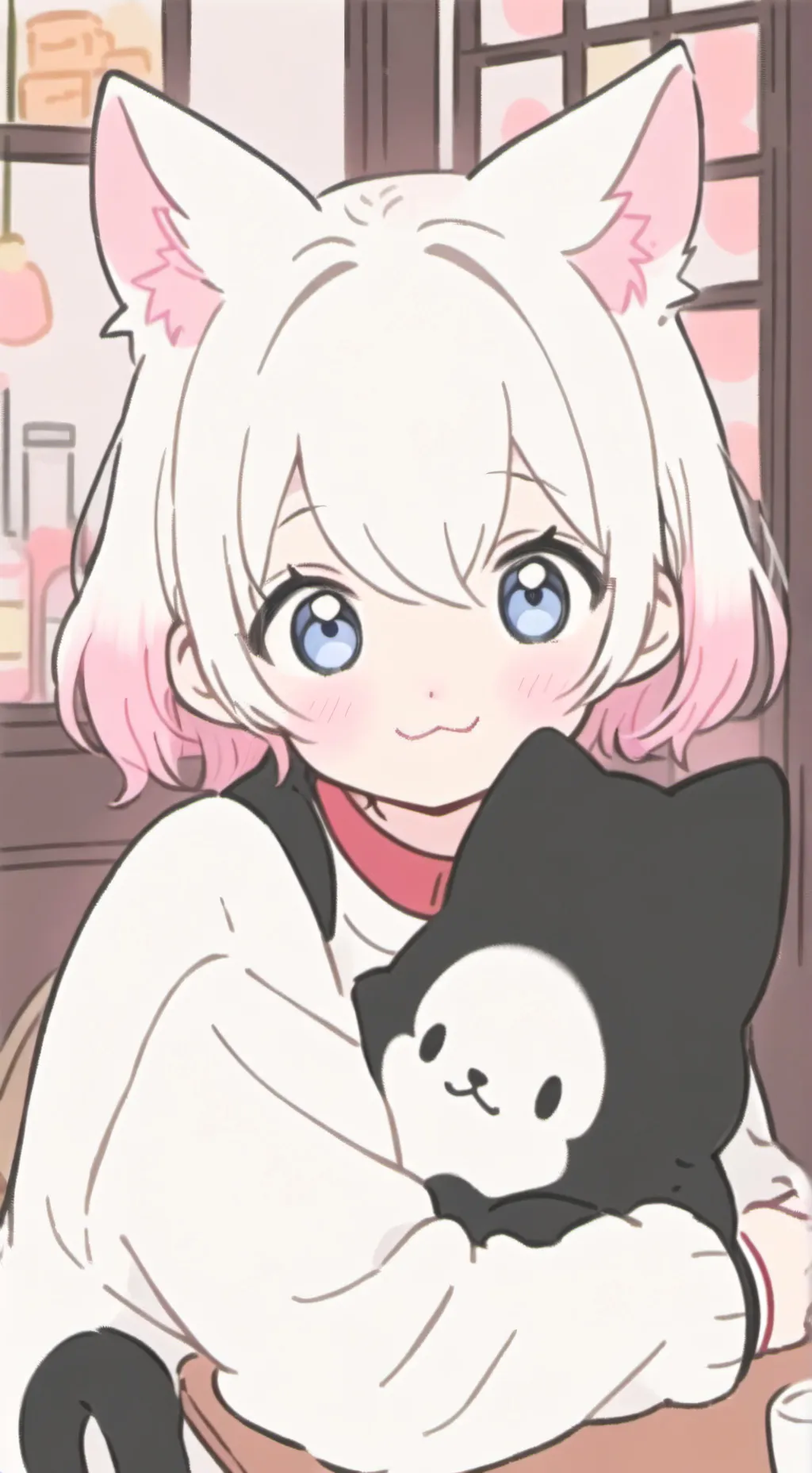 ai character: BlueSpot Spirit-Feline background