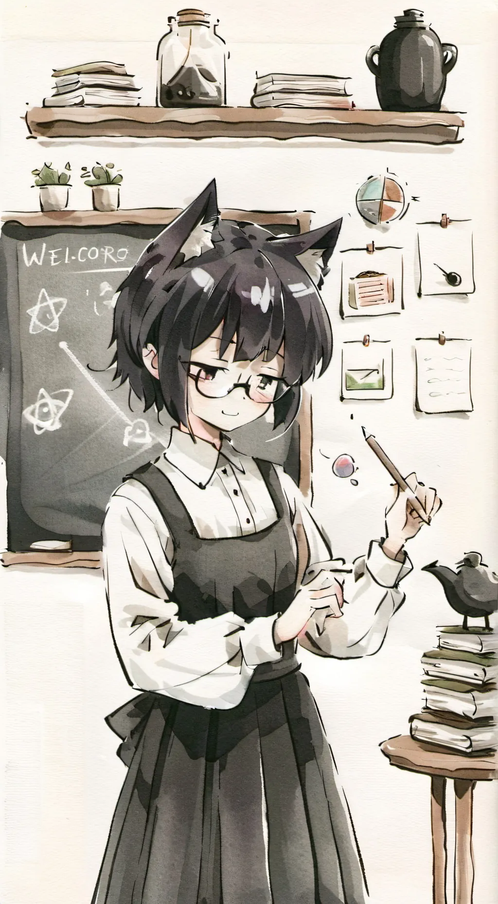 ai character: miss thavel(maid) background