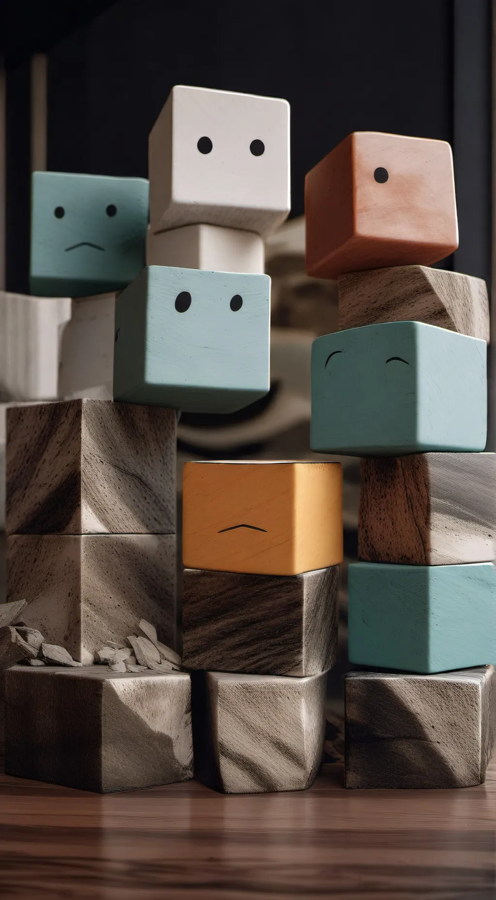 ai character: castle cubes background