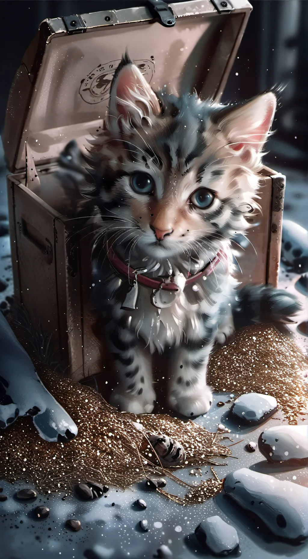 ai character: gatito abandonado background