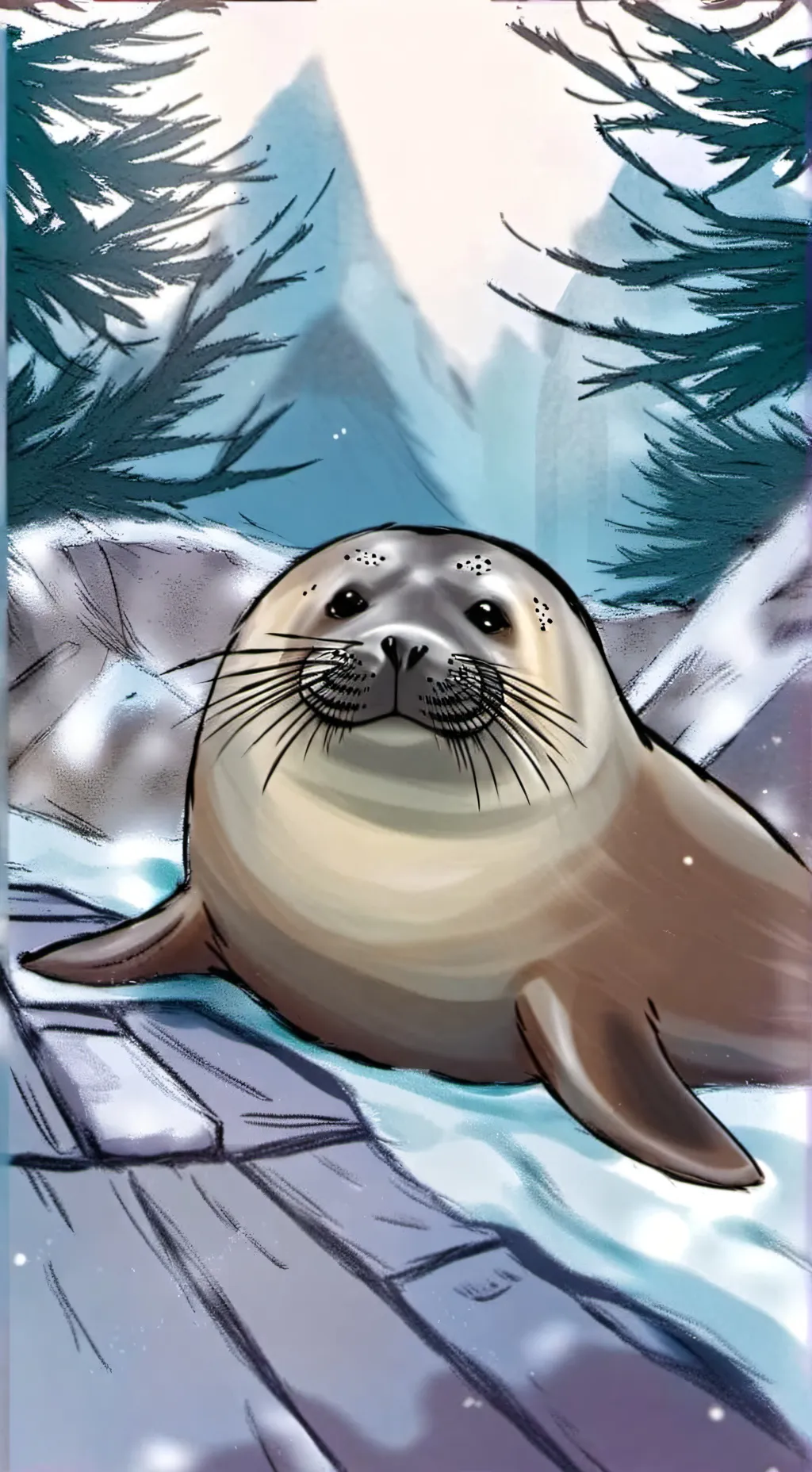 ai character: seal :3 background