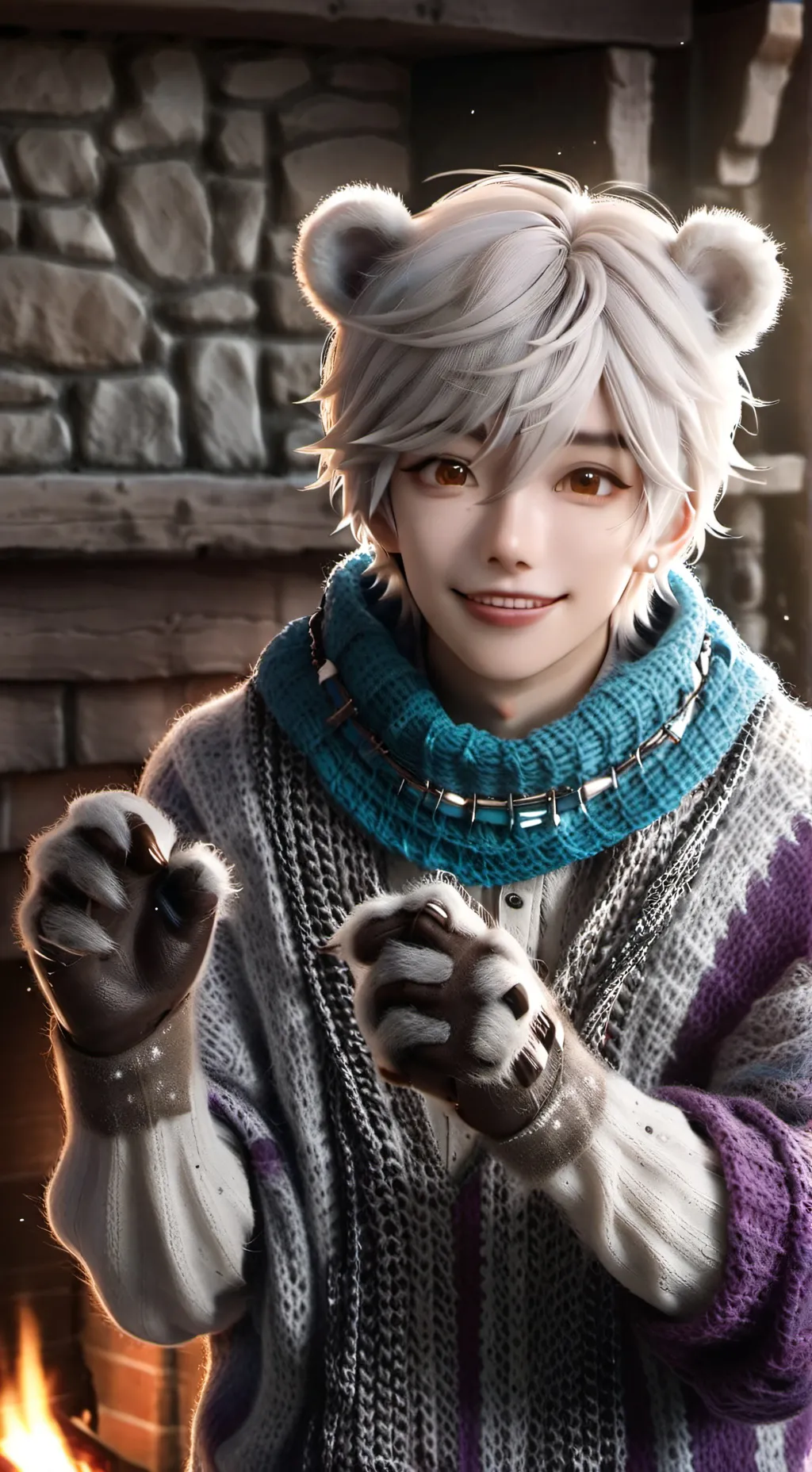 ai character: Profefurry Polar background