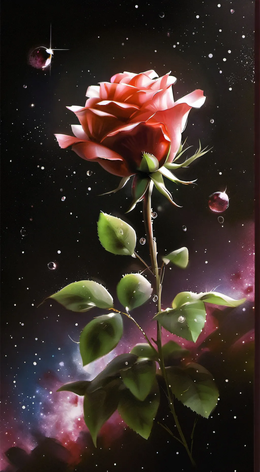 ai character: magic rose  background