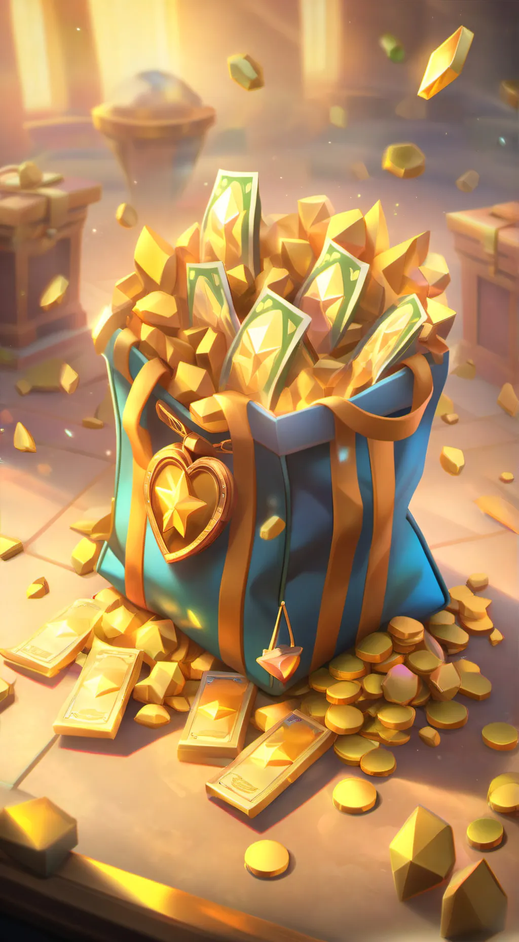 ai character: 💸PLS GEMS💸 (real) background