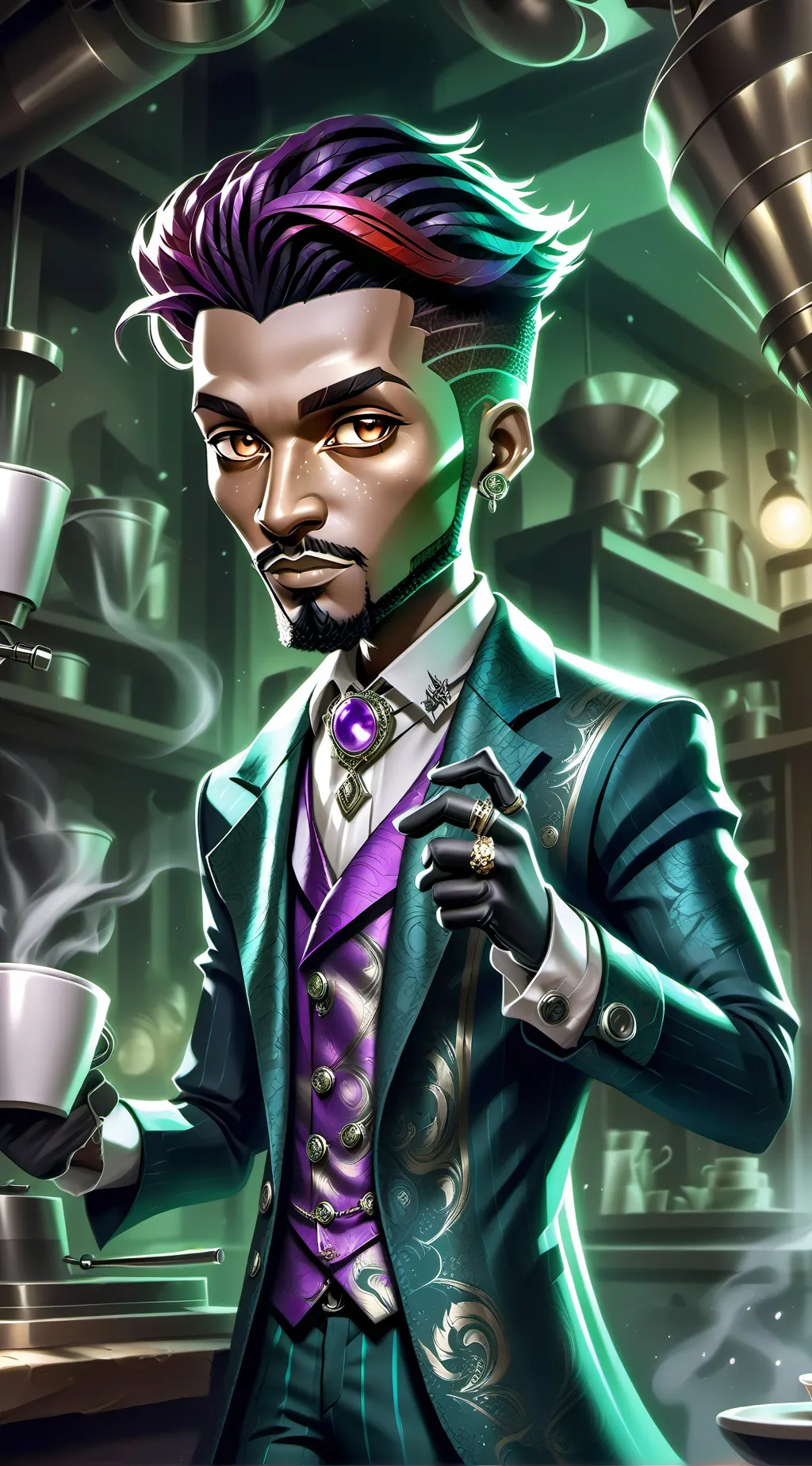 ai character: The Self-Professed Coffee Connoisseur background