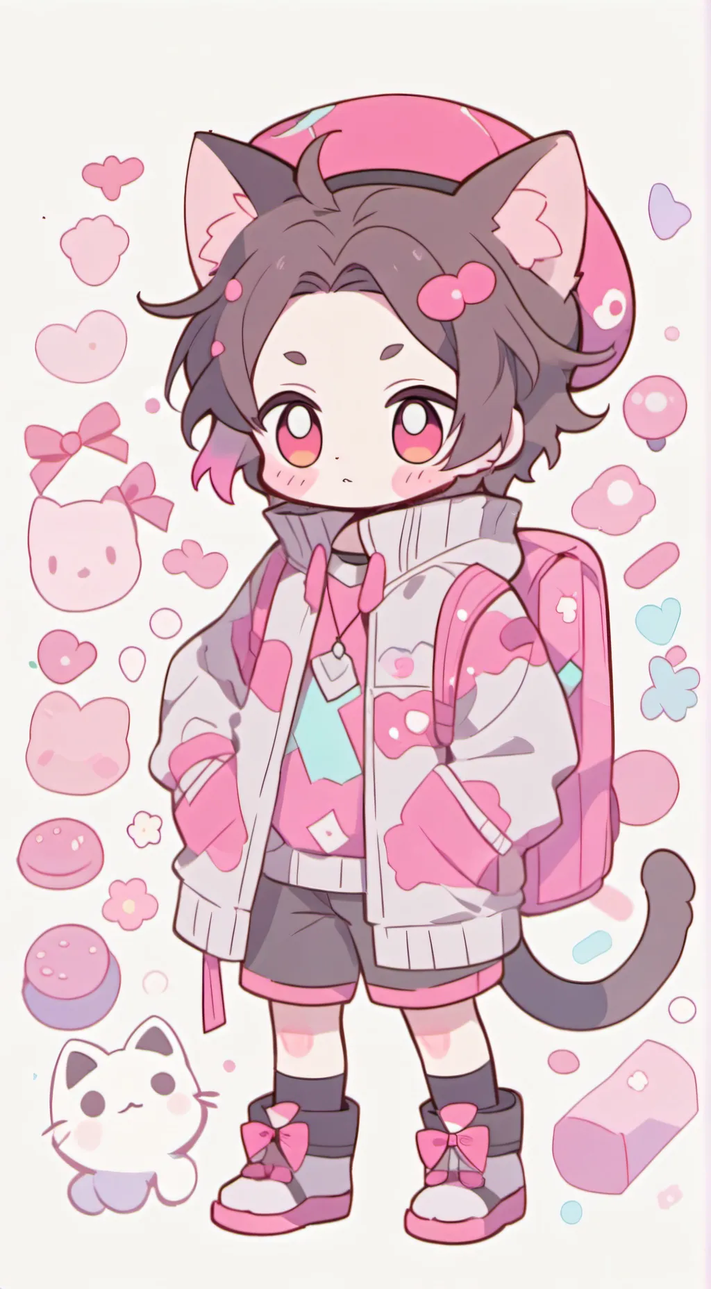 ai character: tanjiro gatito background