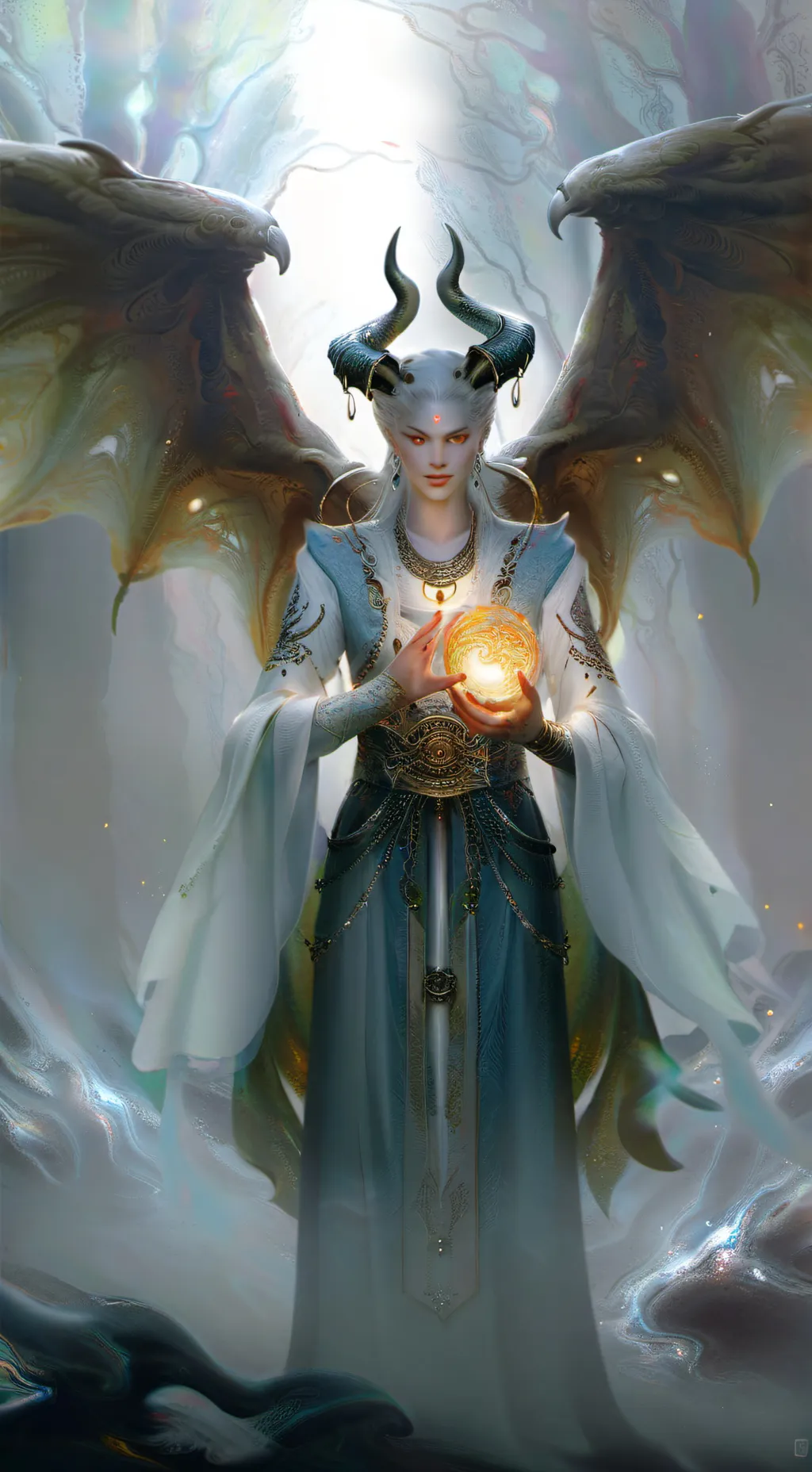 ai character: demon girl background