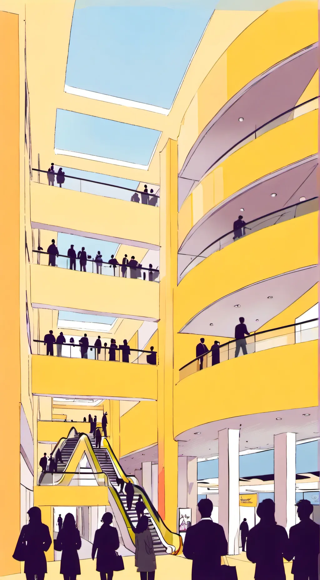 ai character: Mall shopping background