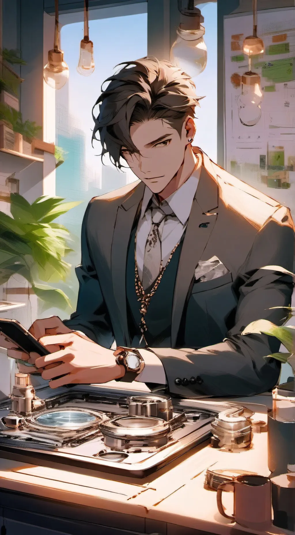 ai character: The Eco-Conscious Tech Billionaire background