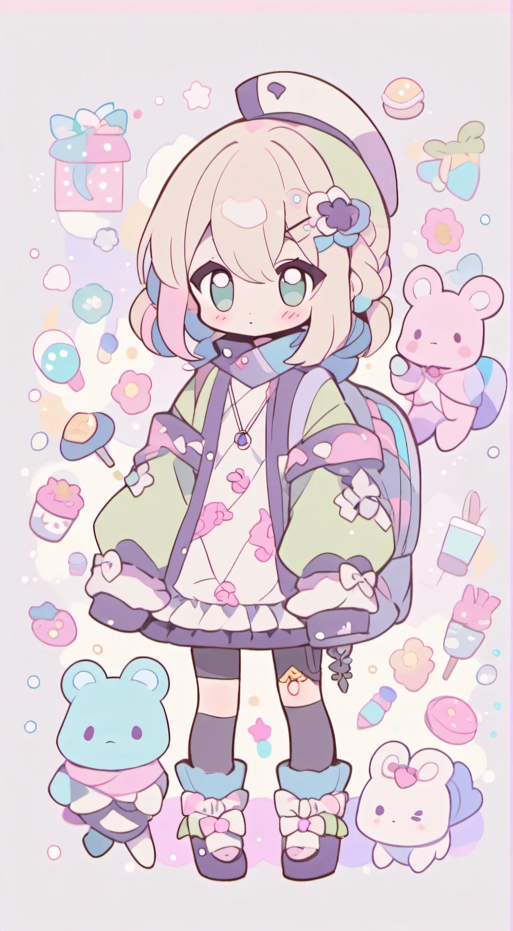 ai character: dandy world. background