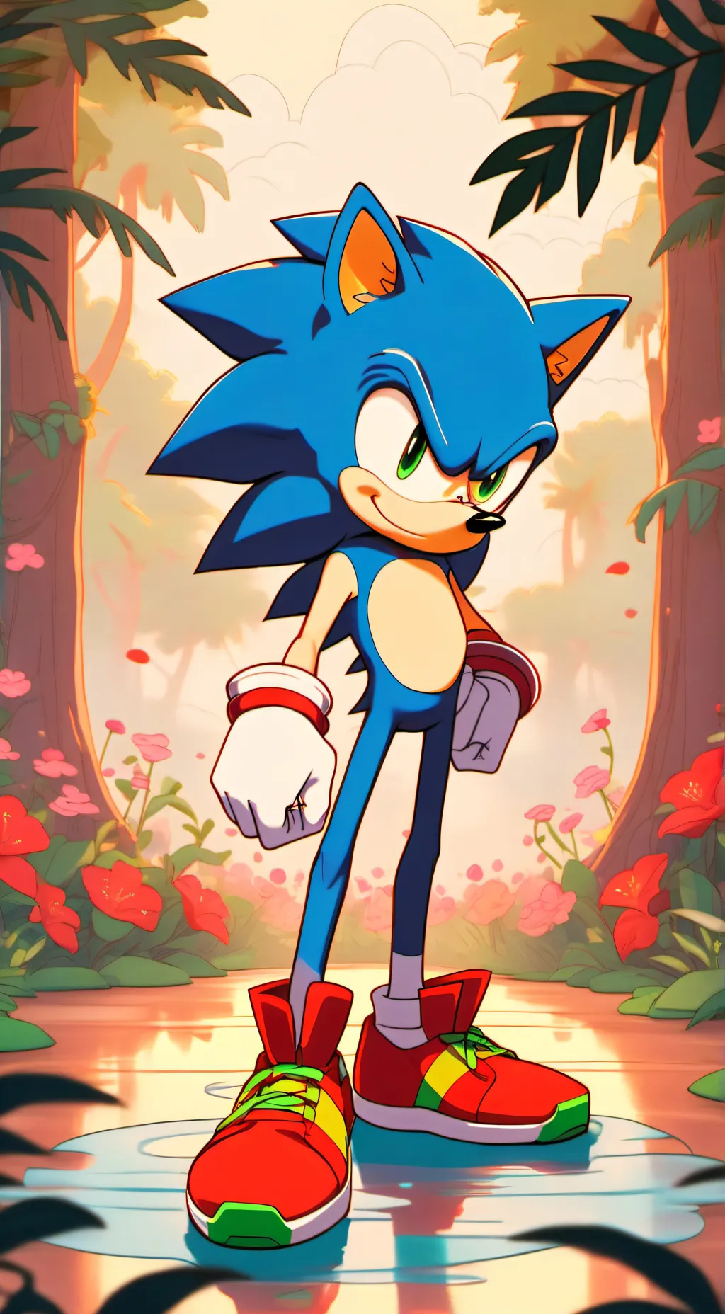 ai character: Sonic + ppg background