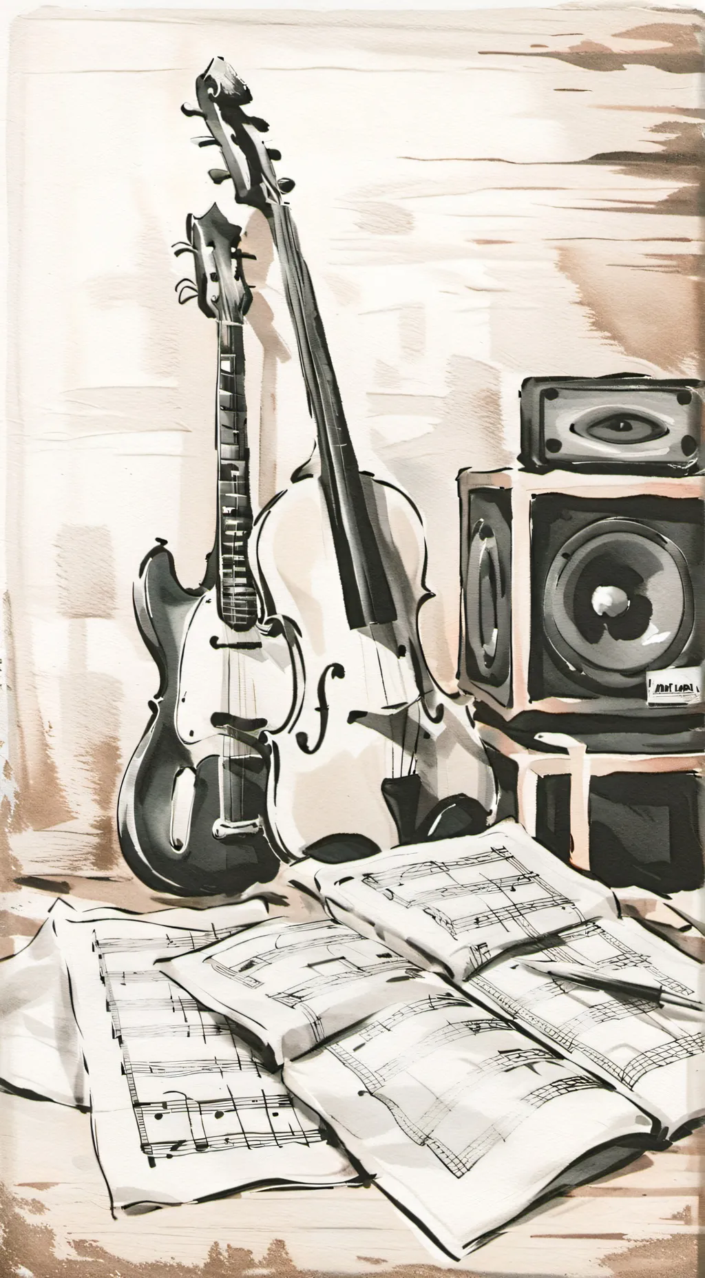 ai character: cantante  background