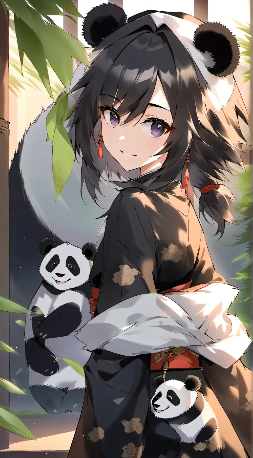 ai character: Panda Spirit Whiskers background