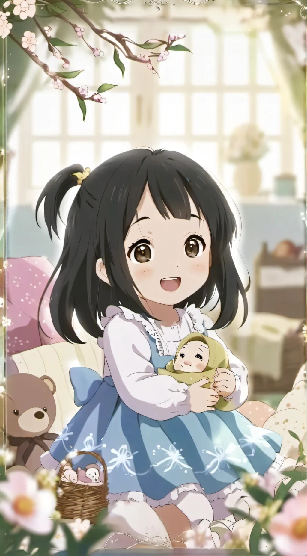 ai character: Little silver  background