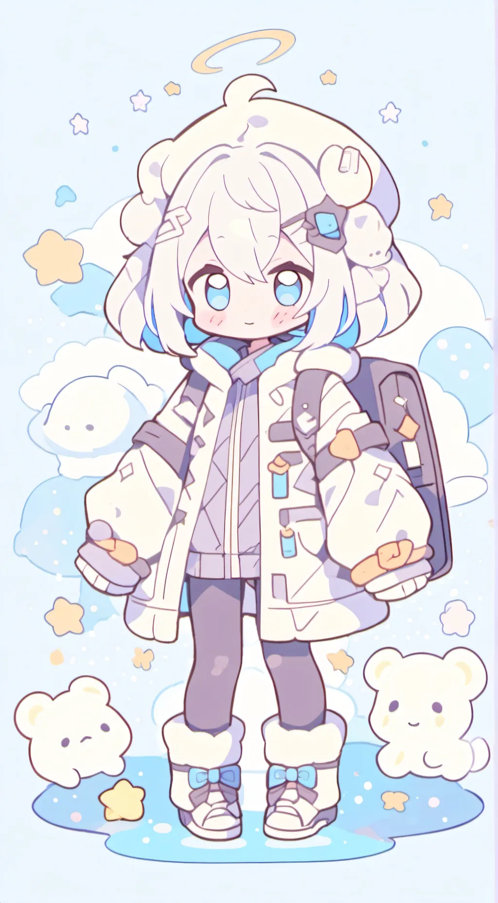 ai character: moon background