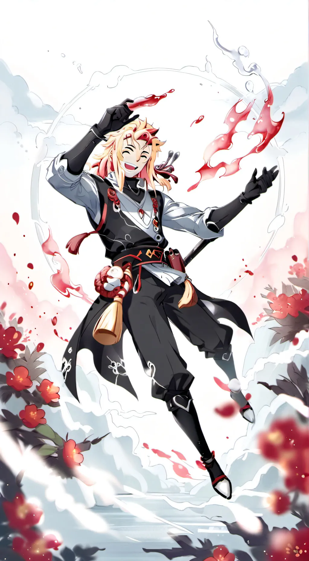 ai character: Rengoku hungry background