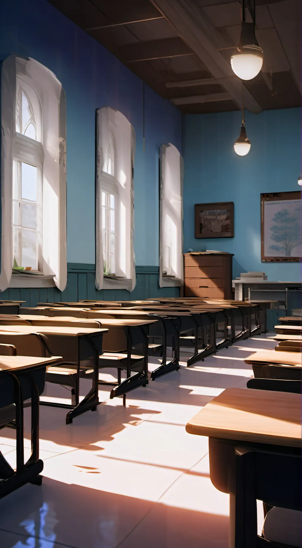 ai character: Collage school. background