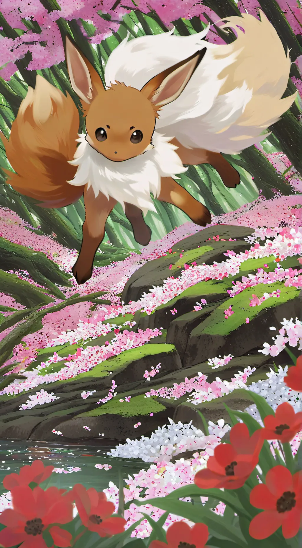 ai character: star eevee univ background