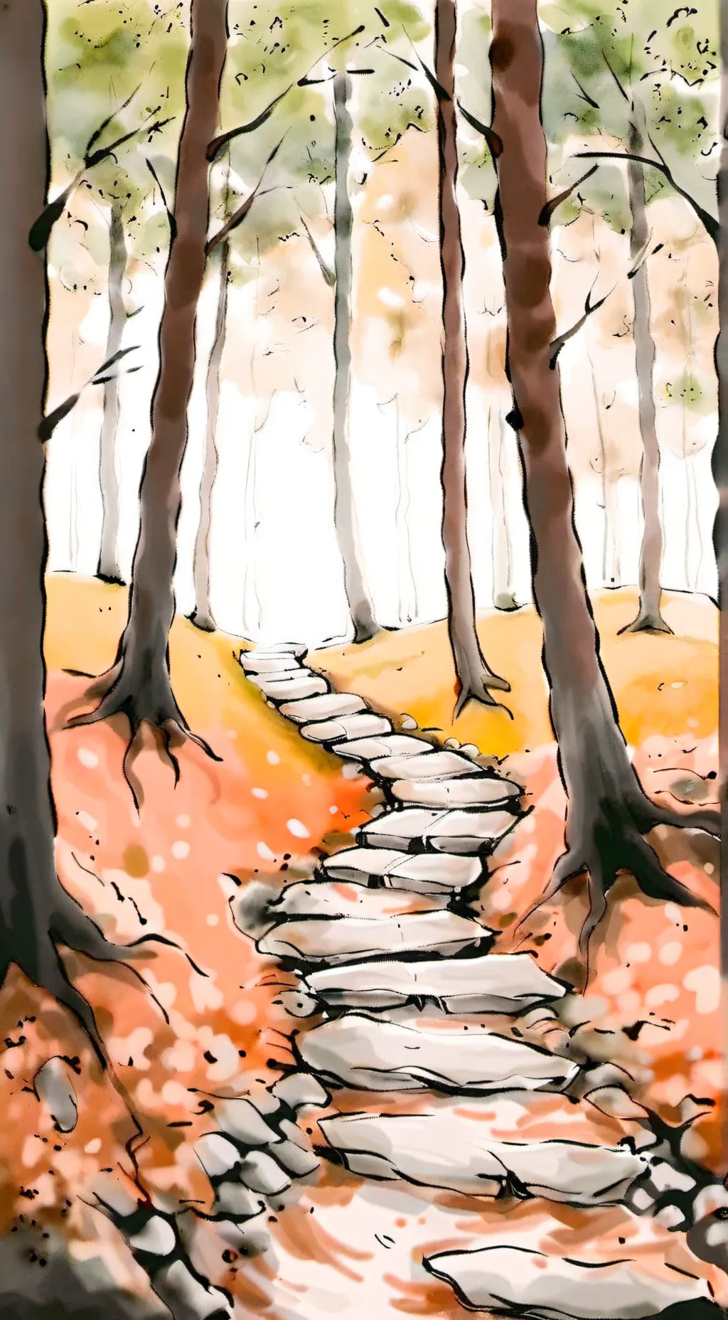 ai character: The endless path background