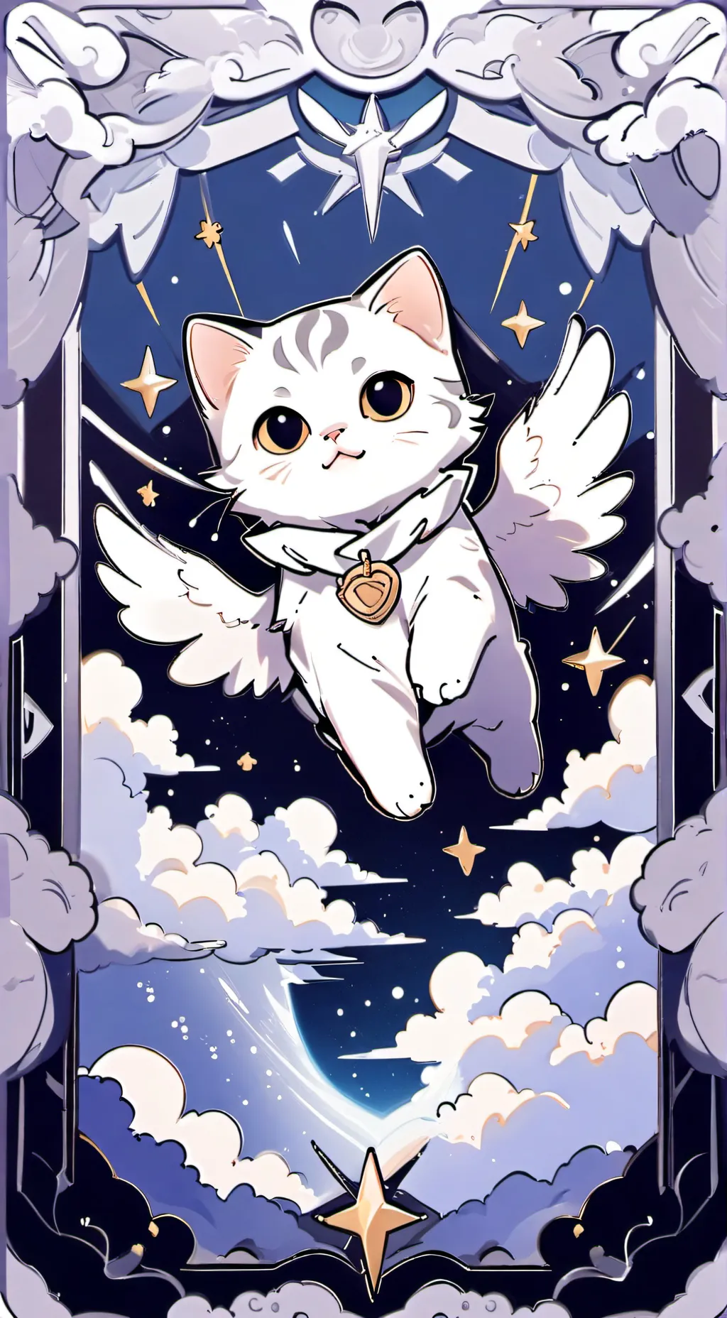 ai character: flying kitten background