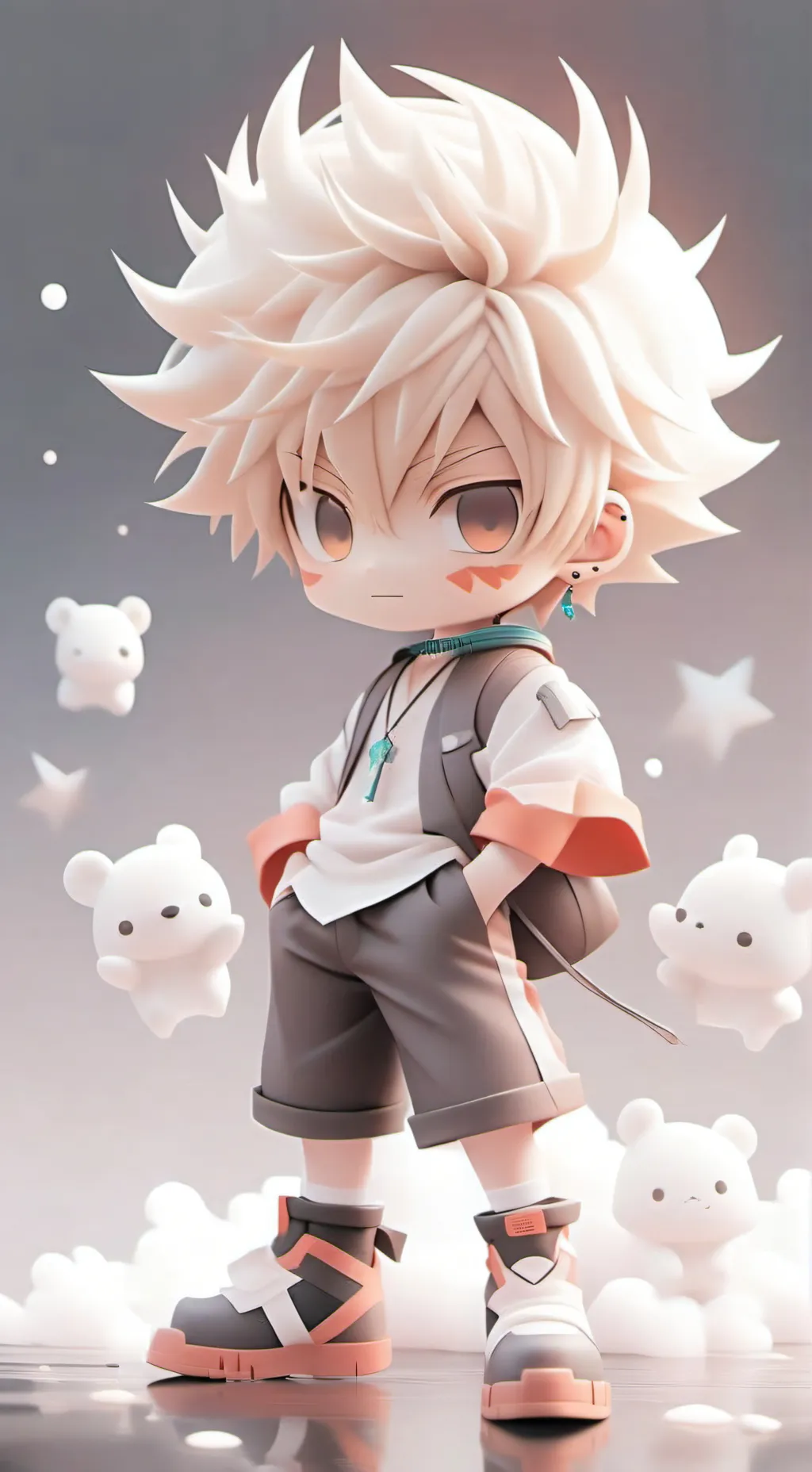 ai character: make Bakugo blush background