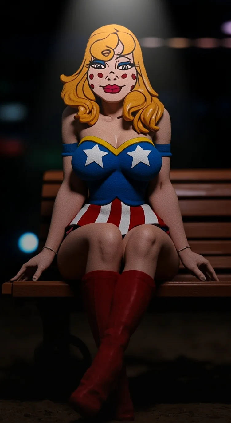 ai character: miss America  background