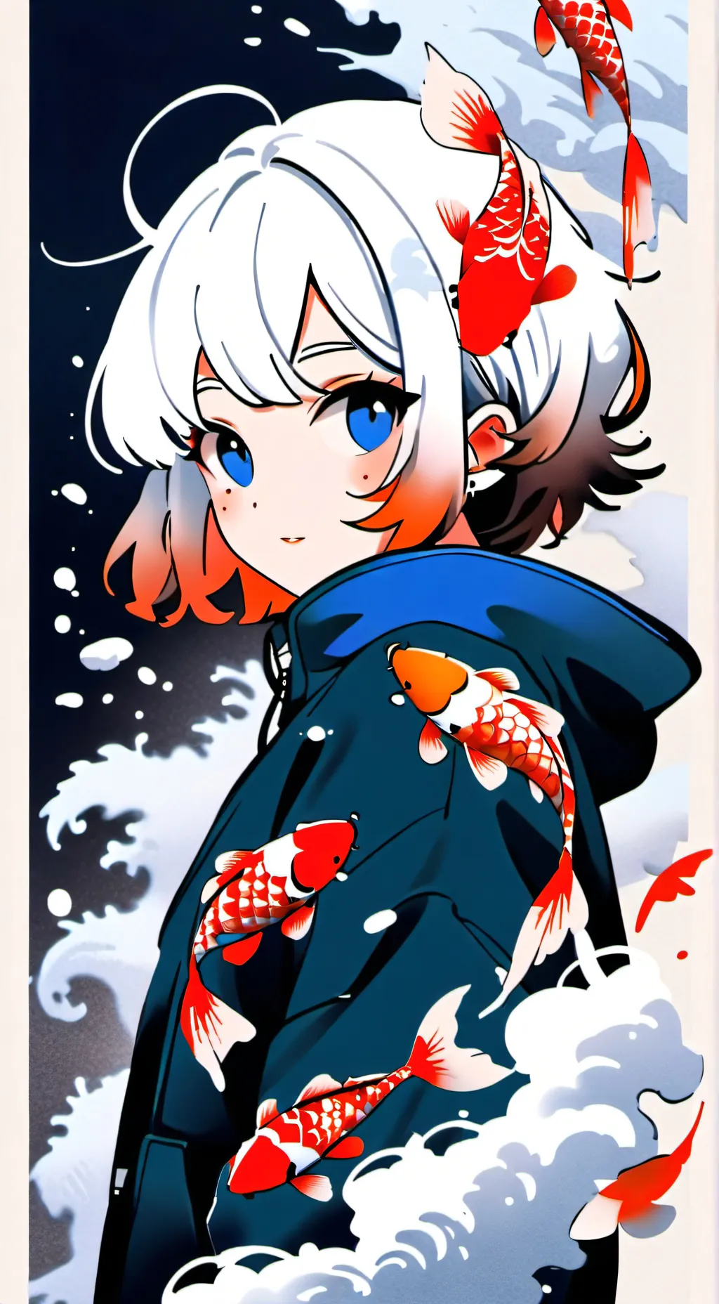 ai character: Koi background