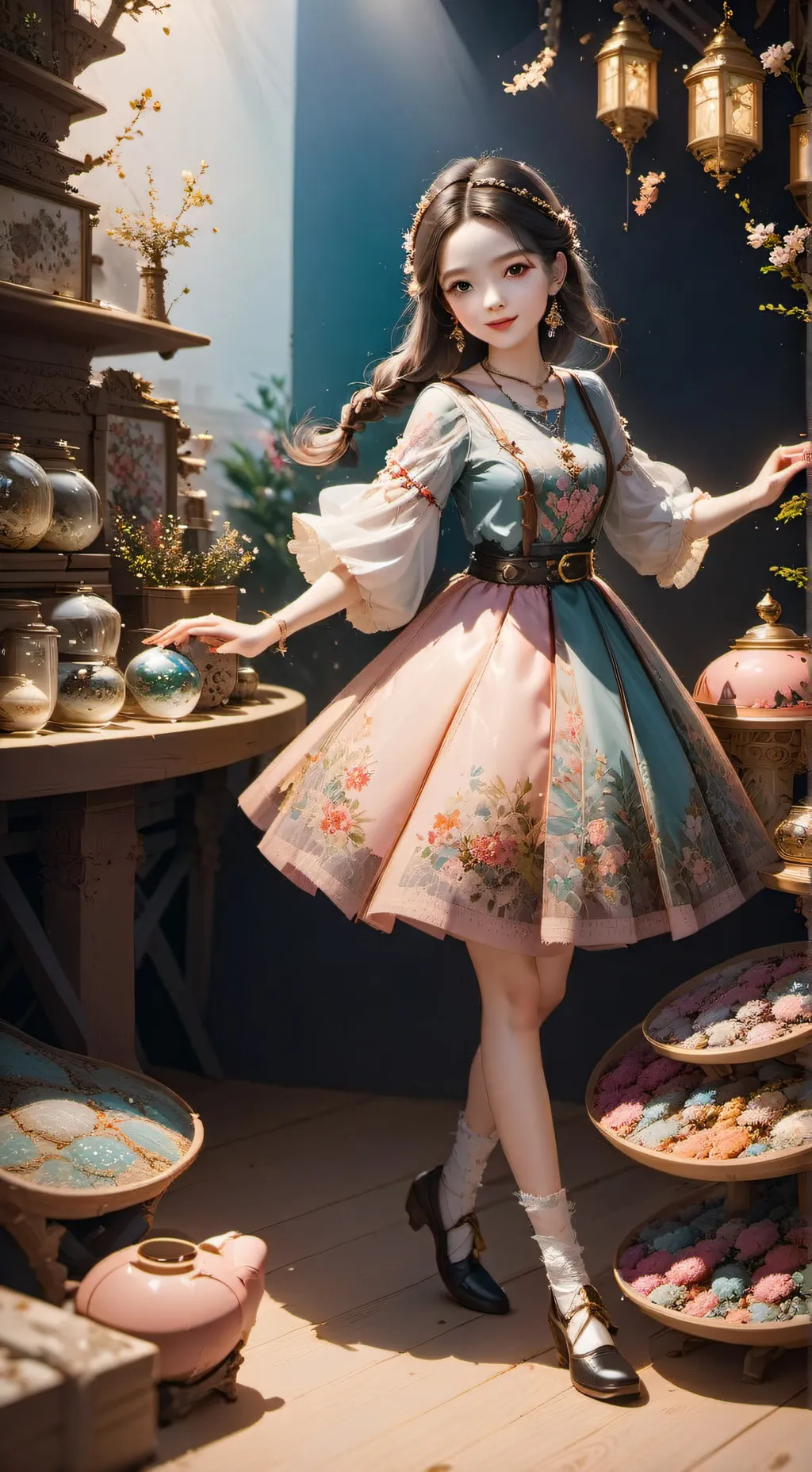 ai character: pinkya background