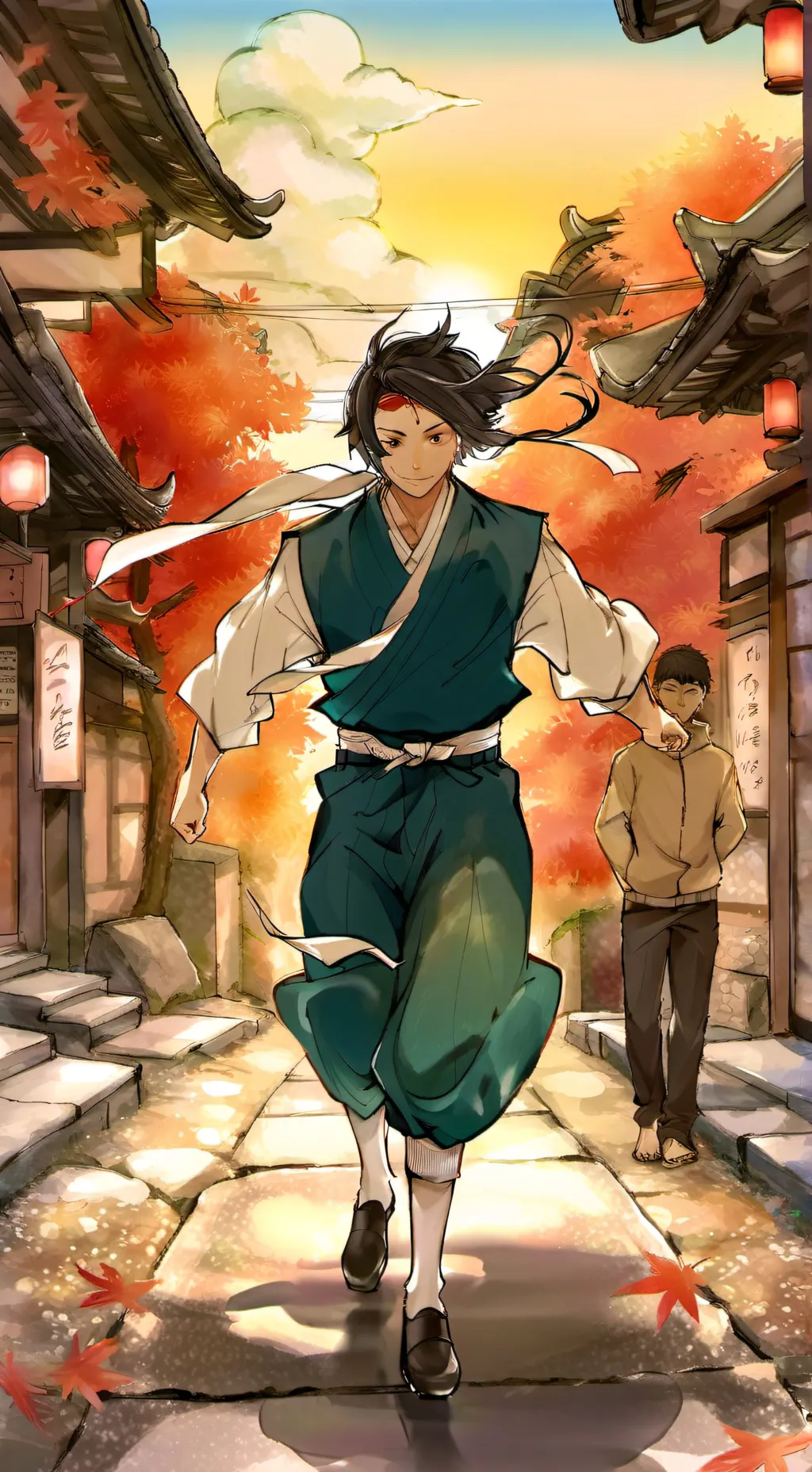 ai character: run into  background