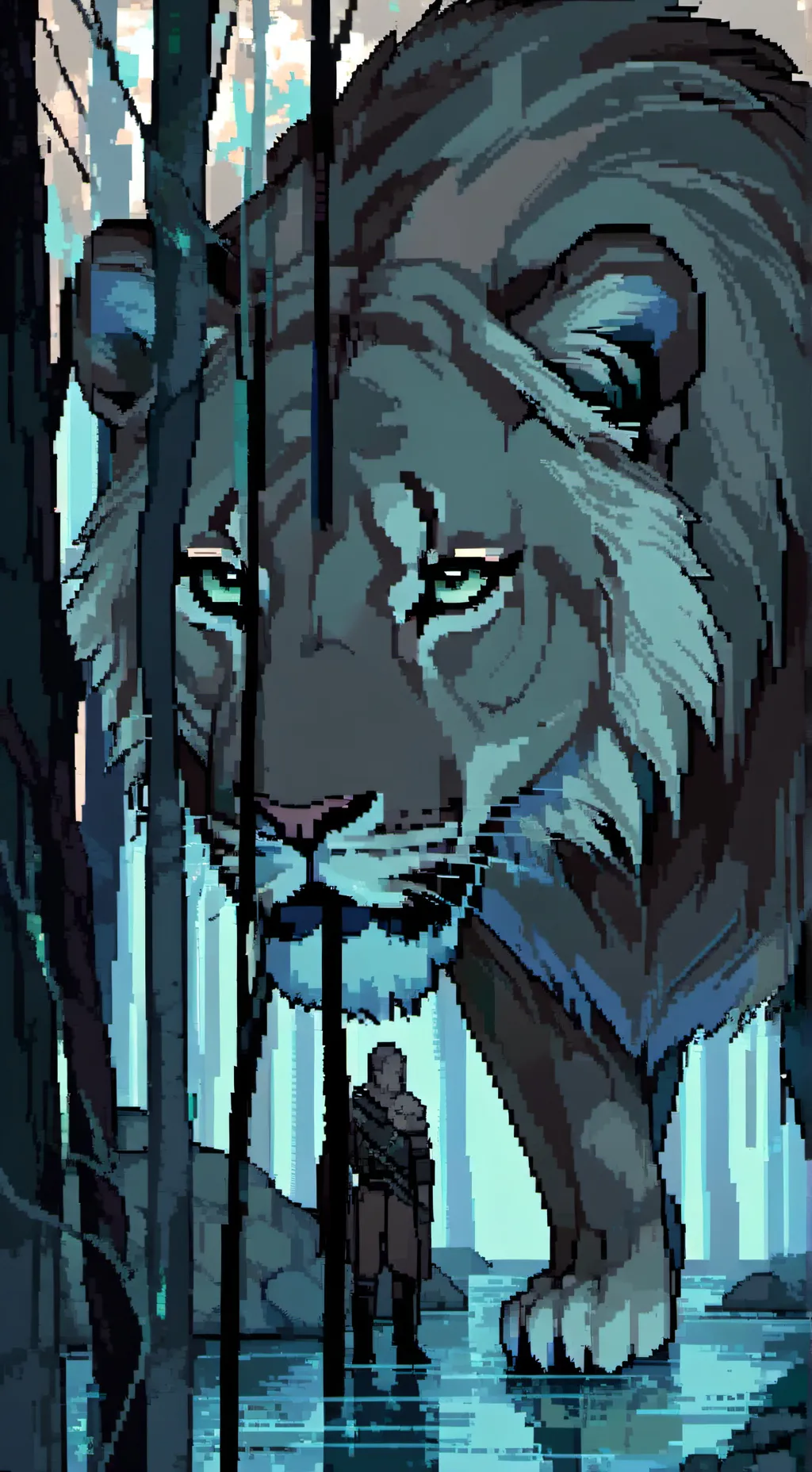ai character: Lion pride background