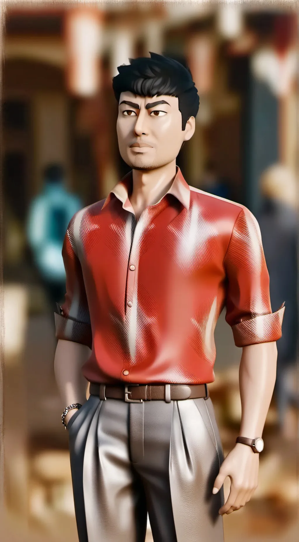 ai character: MrWasheeWashee background